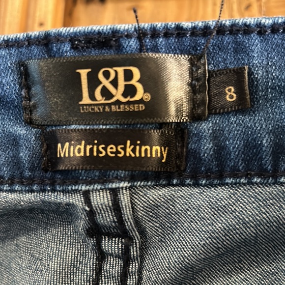 Super Comfy jeans with leopard print insets/ ripped parts, Lucky & Blessed brand - Picture 4 of 6